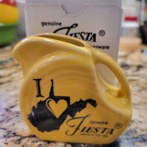 Fiesta Genuine Yellow Mini Pitcher Misspelled